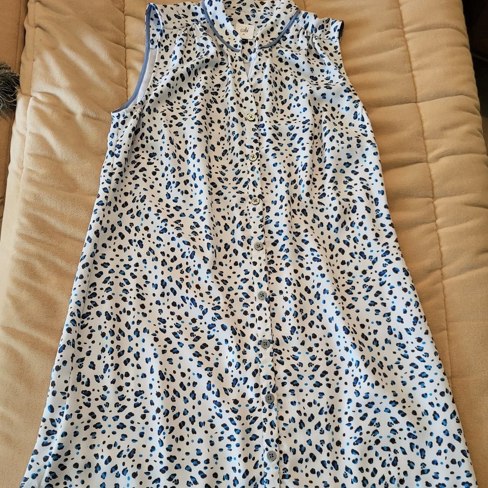 Cabi Womens Modern Skin Animal Print Button Front Camilla Shirtdress Size Medium